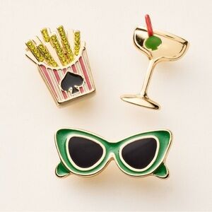 kate spade new york x Target Green/Pink/Gold 3pk Mixed Novelty Pin Set